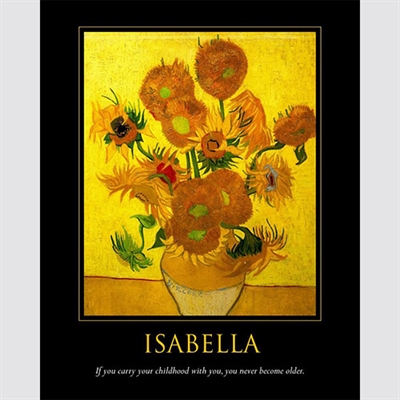 Sunflowers by Van Gogh - Print with Custom Text,by myDaVinci - myDaVinci